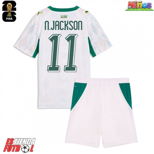 Senegal Nicolas Jackson #11 Primera Equipación Niños Mundial 2026 Manga Corta (+ Pantalones cortos)